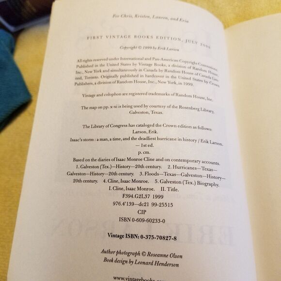 Isaac's Storm paperback book first edition - Picture 6 of 8